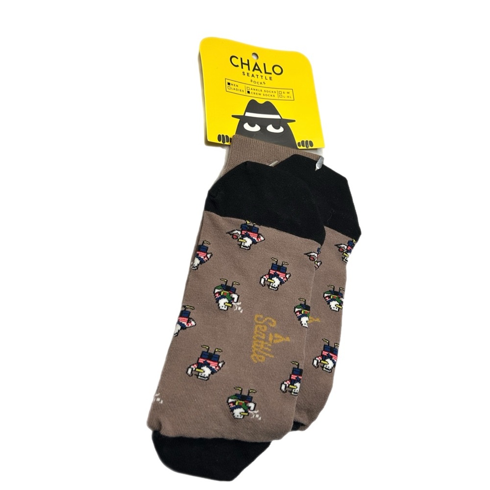 Chaloseattle Brown and Black Crew Socks